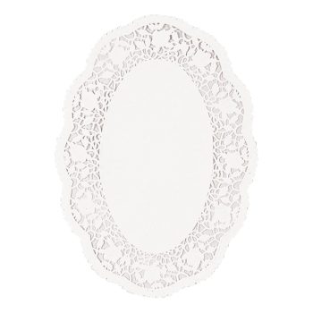 White oval lace paper doily pattern.