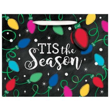 Tis The Season Twinkle Lights Gift Bag, 7in x 9in