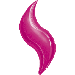 A vibrant pink, curved, glossy abstract shape.