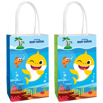 Baby Shark themed gift bags illustration.