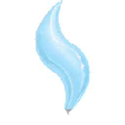A soft, light blue flame or smoke plume with a gentle curve.