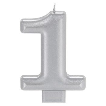 Silver number one candle.
