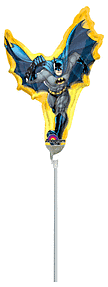 A Batman-themed foil balloon with a colorful base.