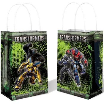 Transformers gift bags with robot designs.
