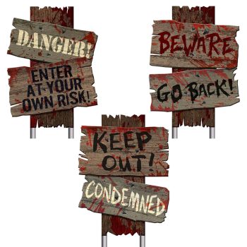 Cemetery Sidewalk Signs 3ct