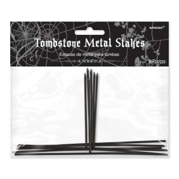 Tombstone metal stakes in packaging.