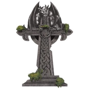 Light-Up Living Gargoyle Tombstone, 9.8in x 19.2in