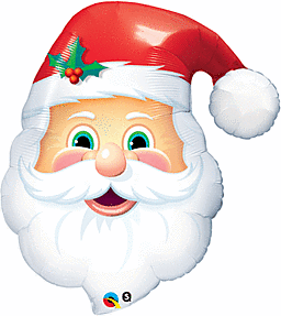 Santa Claus face with hat and beard.