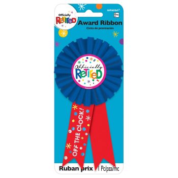 Colorful birthday party award ribbon with a "Happy Birthday" badge.