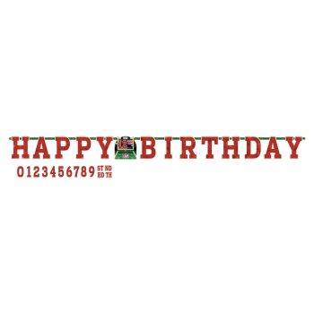 Vintage style "Happy Birthday" text with numbers below.