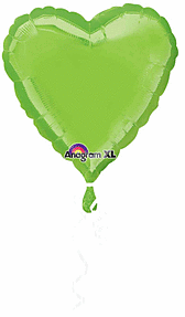 Green heart-shaped balloon with Anagram XL branding.