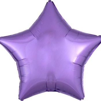 A shiny purple star-shaped balloon.