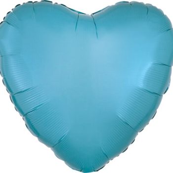 A shiny blue heart-shaped balloon.