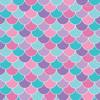 Colorful mermaid scale pattern in pastel shades.