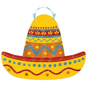 Colorful Mexican sombrero with traditional patterns.