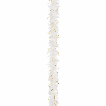 White and gold decorative feather boa.