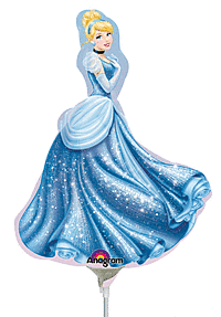 Elegant princess in a sparkling blue gown.