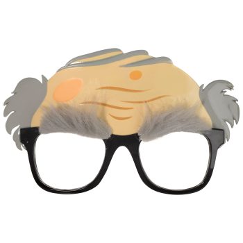 Novelty glasses with eyebrows and bald head.