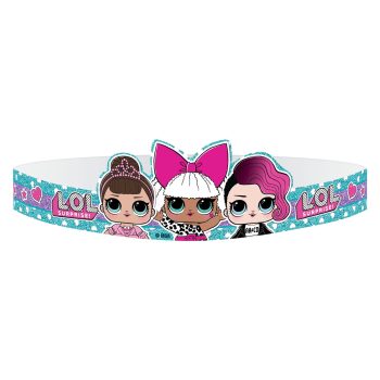LOL Surprise! themed headband with characters.