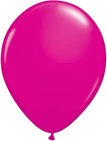 A shiny pink balloon floating against a white background.