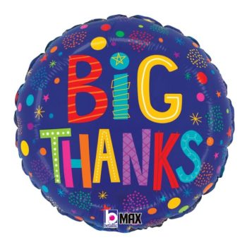 Colorful balloon with 'Big Thanks' message.