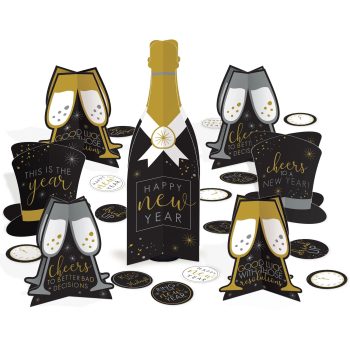 Black, Silver, Gold Tabletop Decorating Kit, 41ct