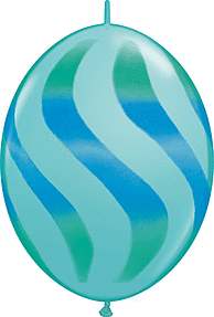 Green and blue striped balloon.