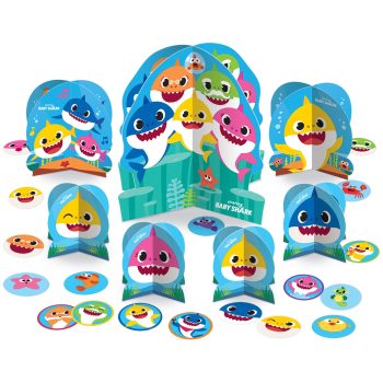 Baby Shark board game with colorful pieces.