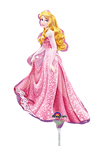 A princess doll in a sparkling pink gown with long blonde hair.