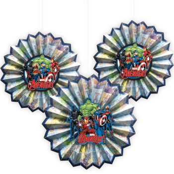 Marvel Avengers themed decorative hanging fans.