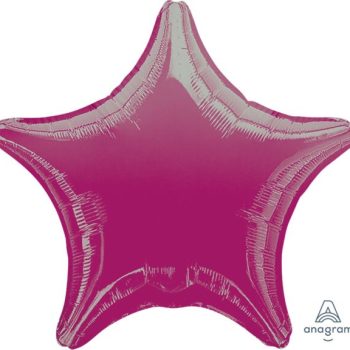 A shiny pink star-shaped foil balloon.