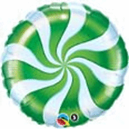 Green and white spiral pattern balloon.