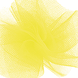 Yellow mesh bath sponge on white background.