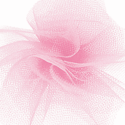 Pink bath loofah with delicate mesh texture.