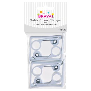 Package of four table cover clamps.