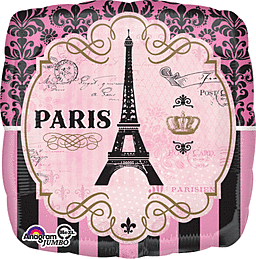 Decorative Paris-themed illustration with Eiffel Tower and vintage designs.