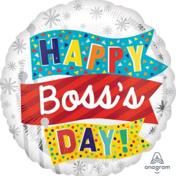 Happy Boss's Day colorful balloon design.
