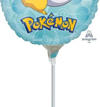 A blue Pokémon-themed balloon with a stick.
