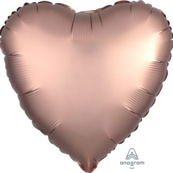 A shiny rose gold heart-shaped balloon.