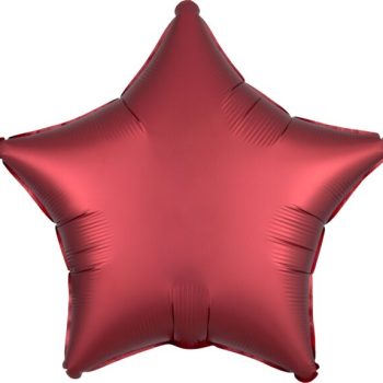 Shiny red star-shaped balloon.