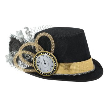 Clock Top Hat - Black, Silver, Gold