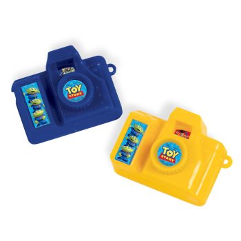 Toy Story blue and yellow toy cameras.