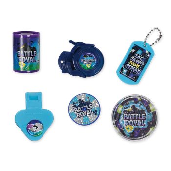 Battle Royale-themed party favors assortment.