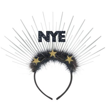 New Year's Eve Spray Headband - Black, Silver, Gold