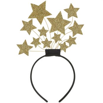Black, Silver, Gold Stars Headband