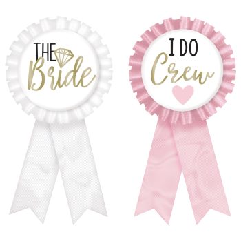 Bride and I Do Crew ribbons for wedding celebrations.