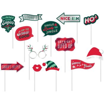 HO HO HO Christmas Photo Props, 13ct
