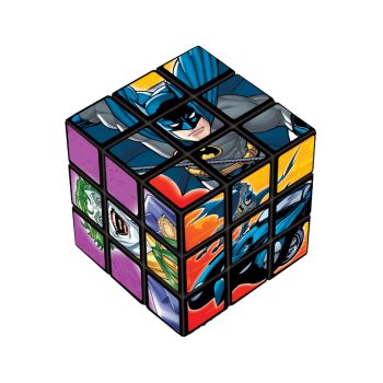 Rubik's Cube with Batman-themed illustrations.