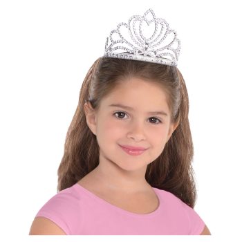 Young girl wearing a tiara and pink.