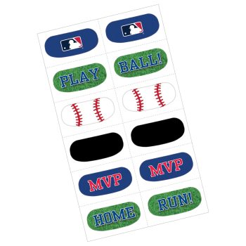 MLB-themed wristbands and baseball tattoos.